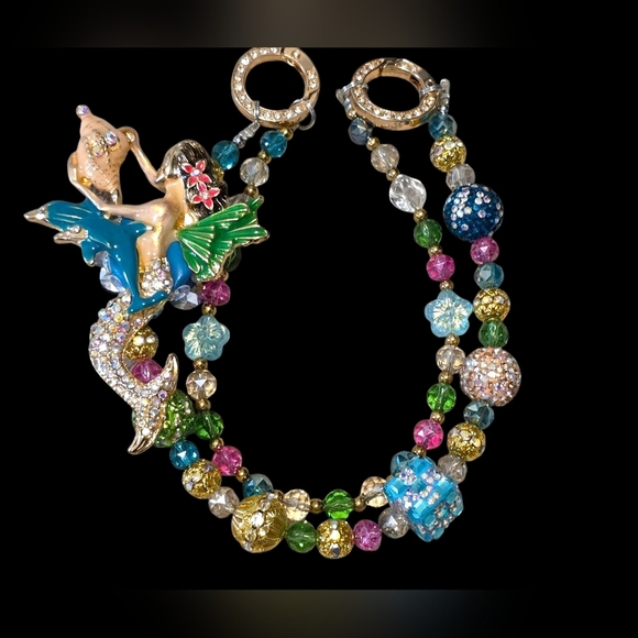 charmed by slg Accessories - Mermaid Beaded Bag Charm With Multicolor Beads